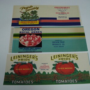 65 Old VINTAGE CAN LABELS All Different. image 4