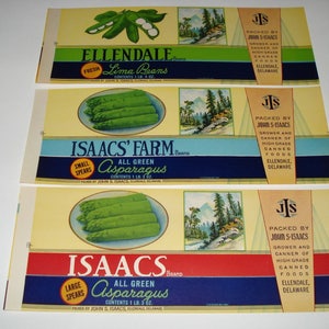 65 Old VINTAGE CAN LABELS All Different. image 1