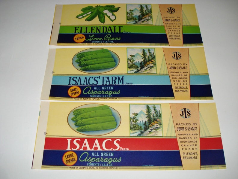 65 Old VINTAGE CAN LABELS All Different. image 1