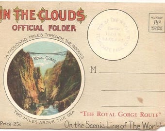12 SOUVENIR POSTCARDS FOLDERS virginia , butchart gardens , in the clouds ,old fort niagara, heart of wyoming