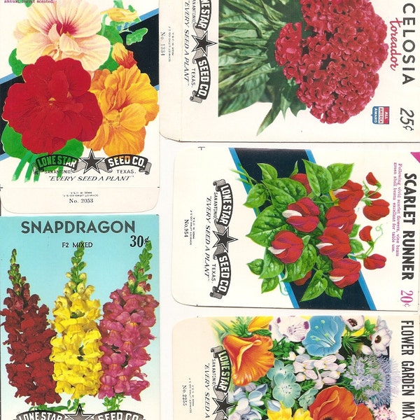 25 different Old Vintage - Vegetable & Flower - SEED PACKETS  Lone Star Seed Co. San Antonio , Texas.