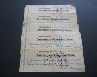 50 Old Vintage 1896 - Helena MONTANA - Bank Checks - HOLTER Hardware