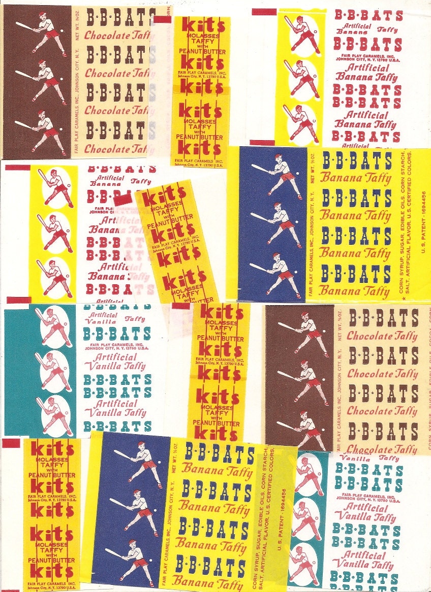 12 Old Assorted CANDY WRAPPERS Bb bats Kits Etsy