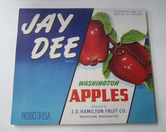 20 Old Vintage 1940's Plus ++ APPLES Crate LABELS Yakima , Washington, B.C. Canada, Watsonville Ca. etc......