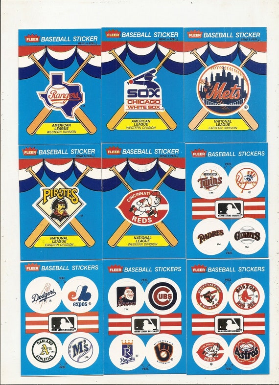 39 Old Vintage 1991 FLEER Team Logo STICKERS BASEBALL Picture Etsy
