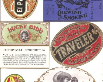 104 Vintage Unused CIGAR BOX  And  TOBACCO Labels