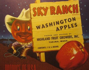 10 Old Different Vintage APPLES Crate Labels