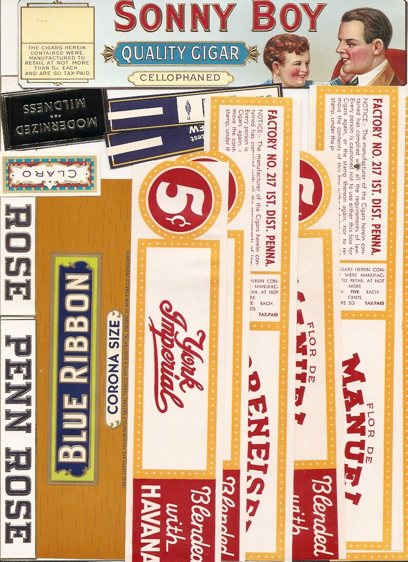56 1930's Plus Unused CIGAR Box LABELS / TOBACCO - Etsy
