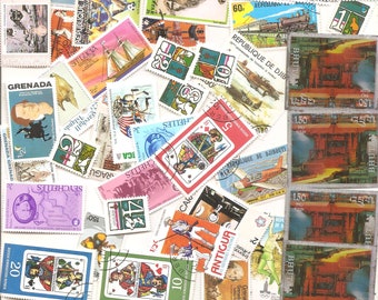 136 Old Vintage Stamps