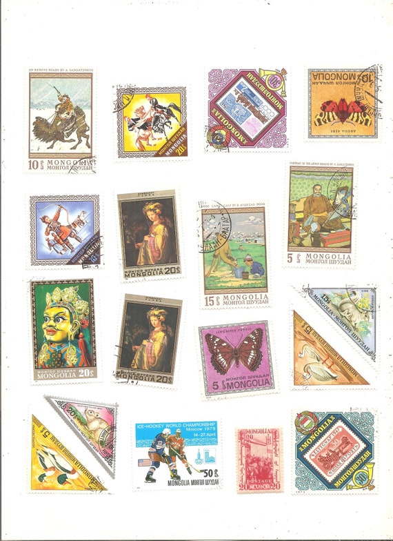 18 Old Vintage Postage Stamps MONGOLIA | Etsy