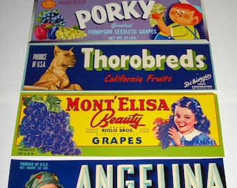 51 old Vintage FRUIT / Vegetable Crate Labels