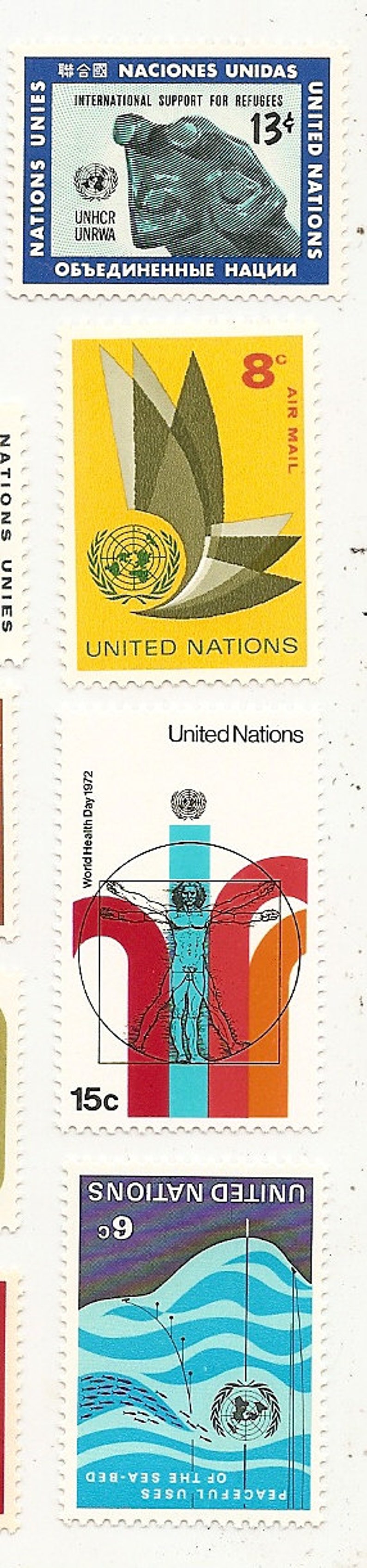 95 Vintage Unused UNITED NATIONS STAMPS image 2