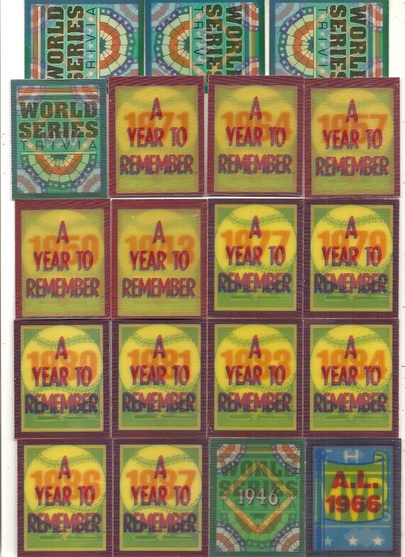 253 Old Vintage 1989 - 1991 MAGIC MOTION TRIVIA Baseball Cards - Etsy