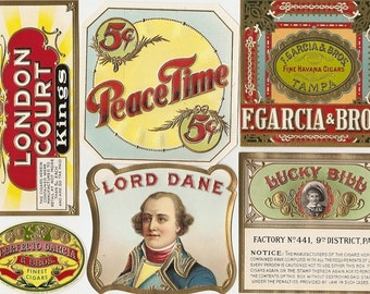 93 Etiquetas de TABACO y PUROS de la década de 1930 y posteriores TABACO