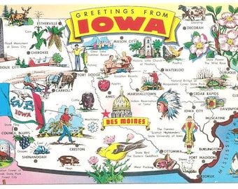 25 Unused vintage Greetings From IOWA POSTCARDS