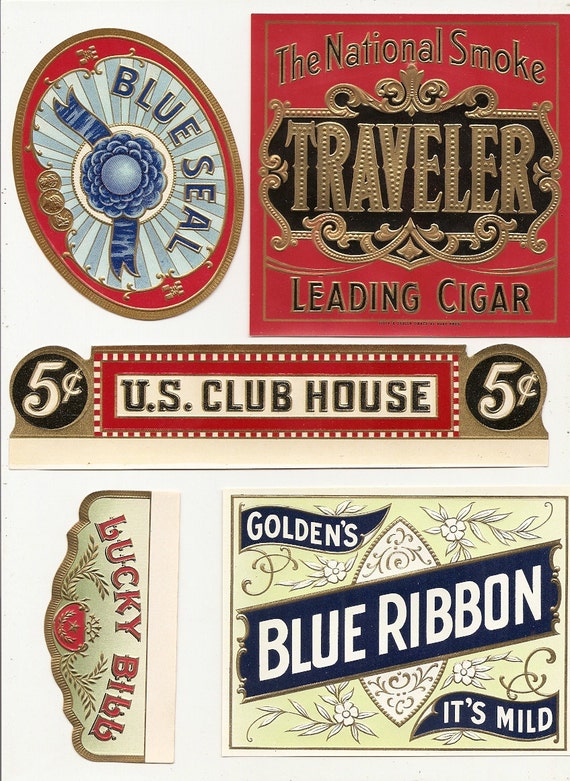 Vintage Lot of 4 Travelers Cigar Box Label New Old Stock Unused