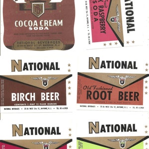 24  old vintage SODA / JUICE LABELS Etc..