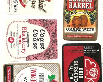 157 etiquetas de vino antiguas de la década de 1940, todas de EE. UU., Virginia, OHIO, etc.