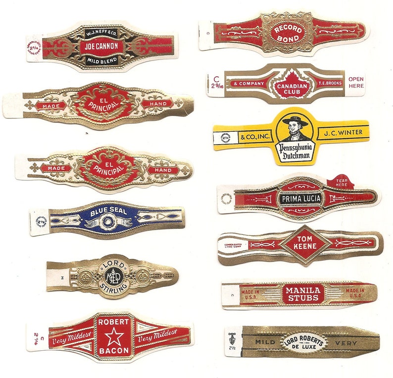 3,250 CIGAR BAND Labels new old stock cigar bands lithographed in 1920-1943 etc.. image 1