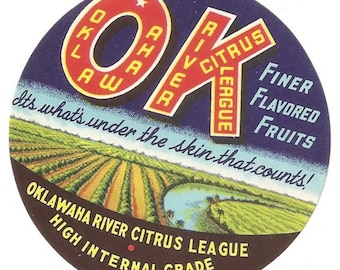 10 old Vintage FLORIDA  Citrus & Vegetable Crate Labels Oklawaha River ,Tavares, Apopka, Belle Glade,DeLeon Springs,Eustis , etc..