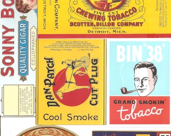 60 Vintage Unused CIGAR BOX  And  TOBACCO Labels