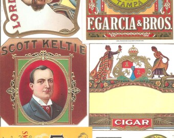 82 Vintage Unused CIGAR BOX  And  TOBACCO Labels