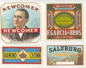 26 1920s Plus Different EMBOSSED Plus UNUSED Cigar Box LABELS.