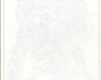 Old Vintage PAINT By Numbers Panel PUPPIES (B)