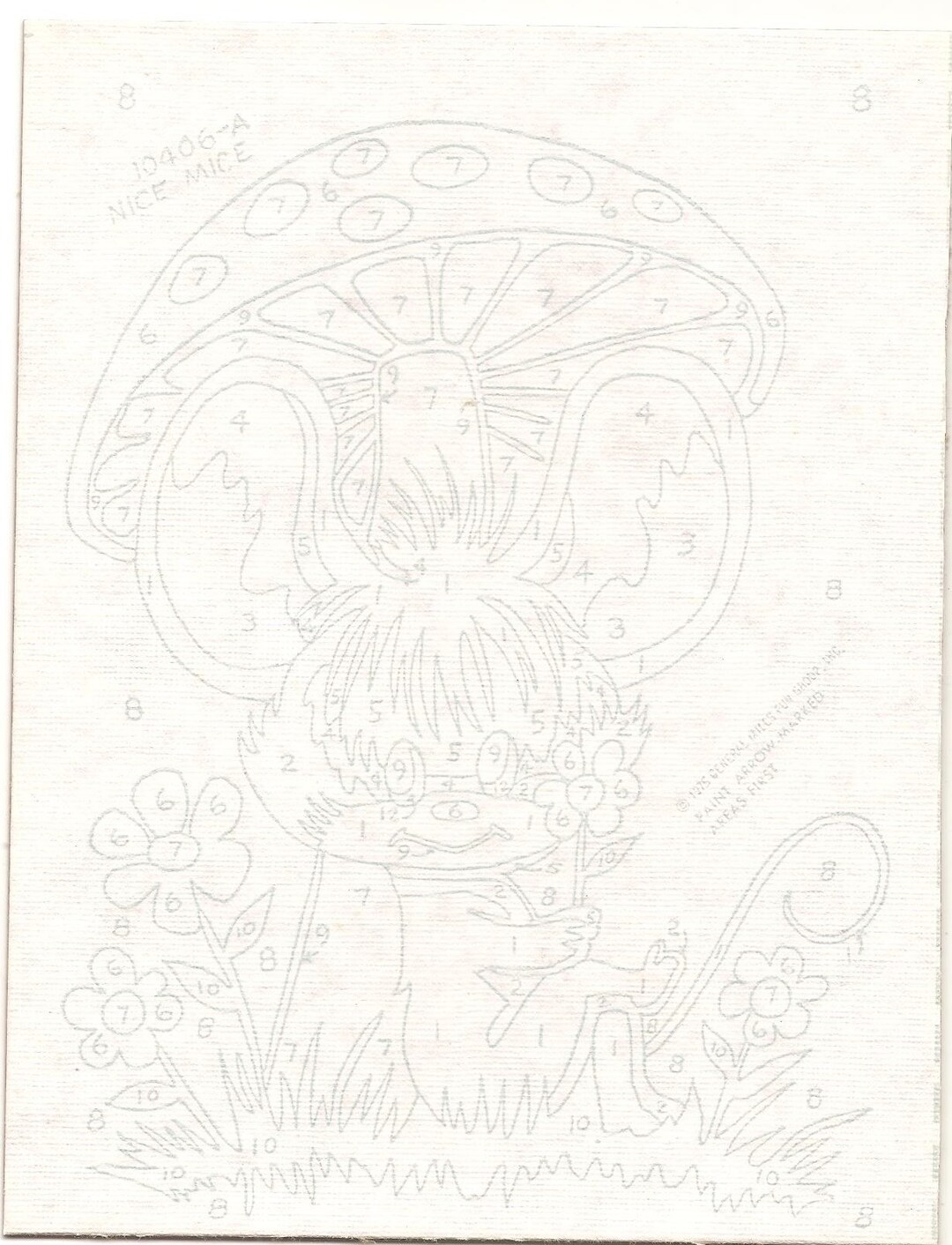 Old Vintage PAINT by Numbers Panel NICE MICE A Etsy