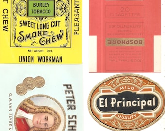 87 Old Vintage Unused CIGAR Box LABELS / TOBACCO all the labels are from the u.s.