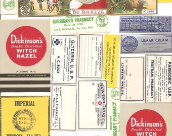 88 1930s plus Drugstore,Pharmacy ,Poison and Medicine Labels etc .