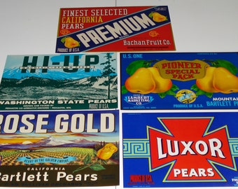 49 Old Vintage Pear Fruit CRATE LABELS  Washington, California etc......