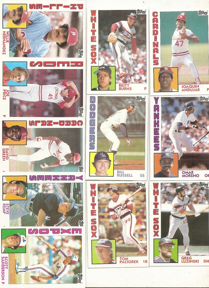 Baseball Picture Cards 98 Old Vintage 1984 TOPPS CHEWING Gum Inc