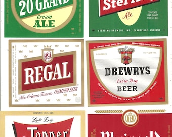 107 Old vintage BEER LABELS