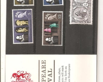 Old Vintage SHAKESPEARE FESTIVAL STAMPS