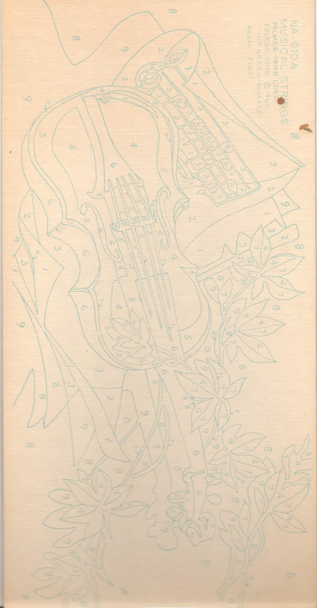 Old Vintage PAINT by Numbers Panel MUSICAL STRINGS (A) - Etsy