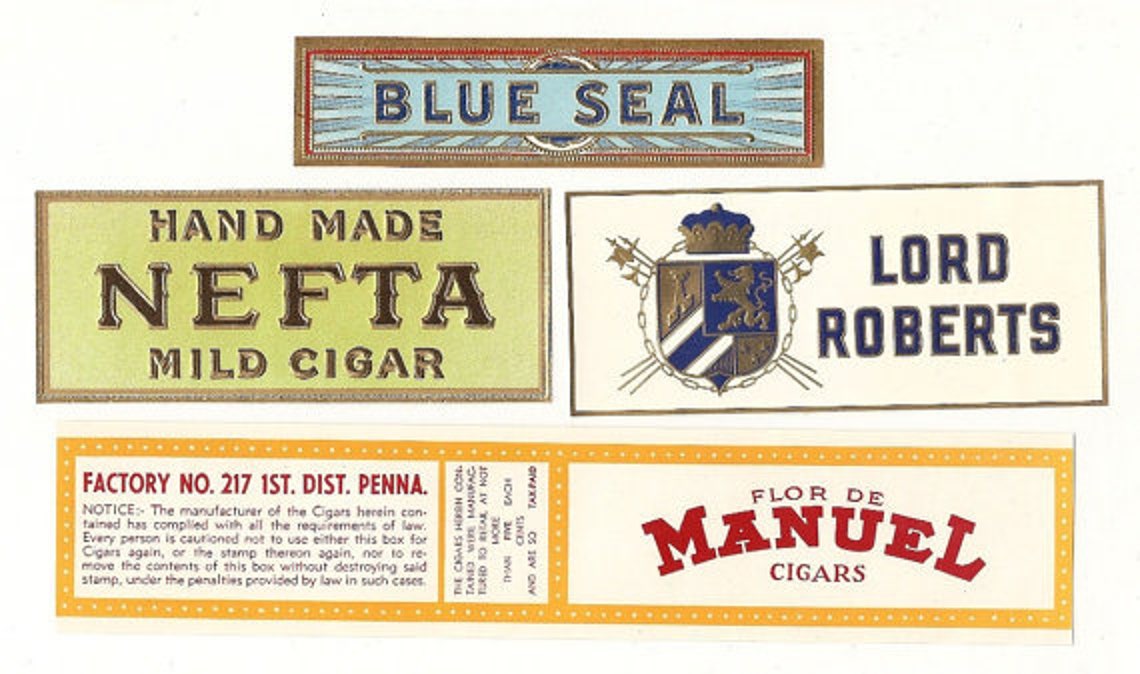 29 Different 1930s Plus TOBACCO and CIGAR LABELS | Etsy