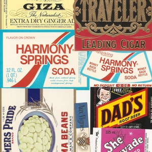 125 VINTAGE PRODUCT labels , tuna, spices, soda, beer, tobacco, whiskey, wine , etc... image 6