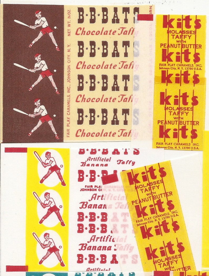 12 Old Assorted CANDY WRAPPERS BBBats Kits Etsy