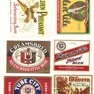 30 Different Vintage Old BEER LABELS Glen Ale, SCHOENLING ,Tube City Etc.... image 1