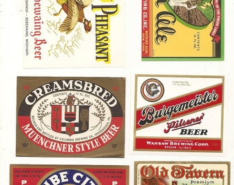 30 Different Vintage Old BEER LABELS Glen Ale, SCHOENLING ,Tube City Etc....