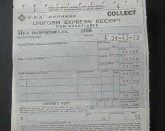 10 Old Vintage 1960's - RAILROAD EXPRESS - Shipping Documents -  3 Part.