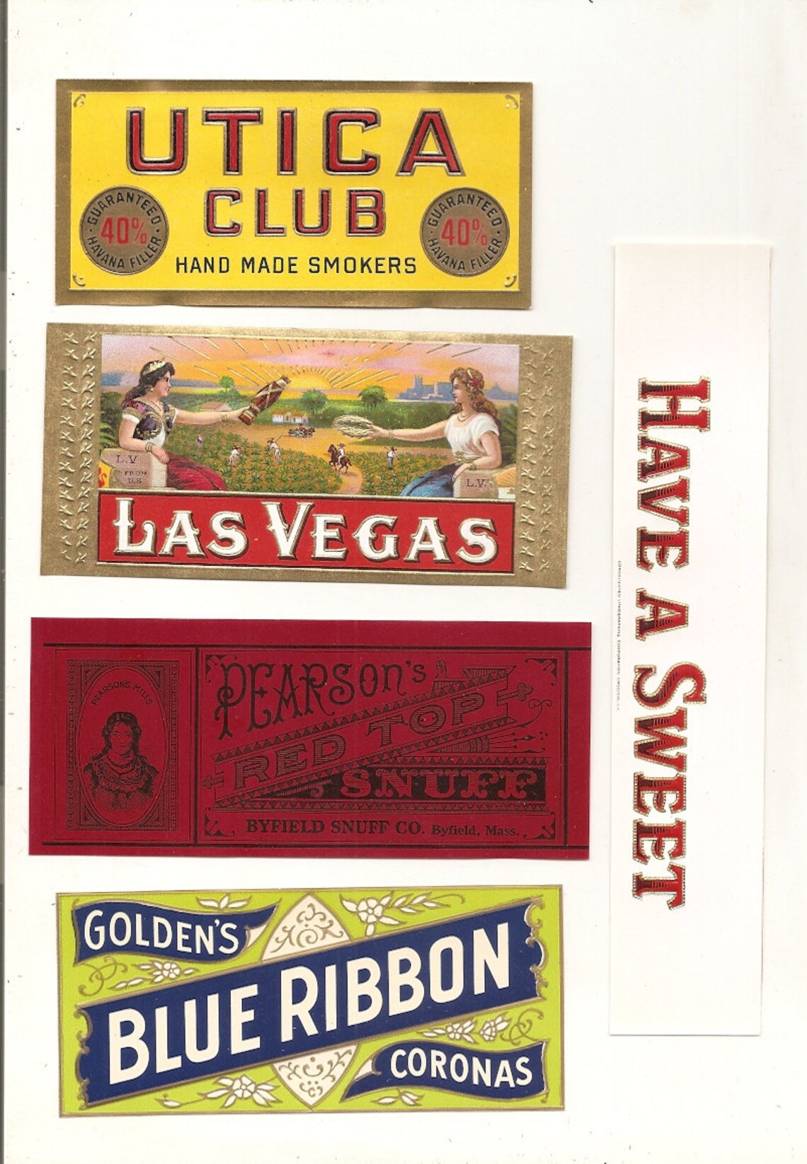 41 Different 1930s Plus TOBACCO and CIGAR LABELS | Etsy