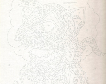 Old Vintage PAINT By Numbers Panel Cat And MOUSE Game (B)