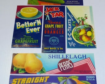 81 etiquetas antiguas de cajas de frutas y verduras