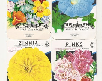 94 Old Vintage - Flower / Vegetable - SEED PACKETS  Lone Star Seed Co. San Antonio , Texas.