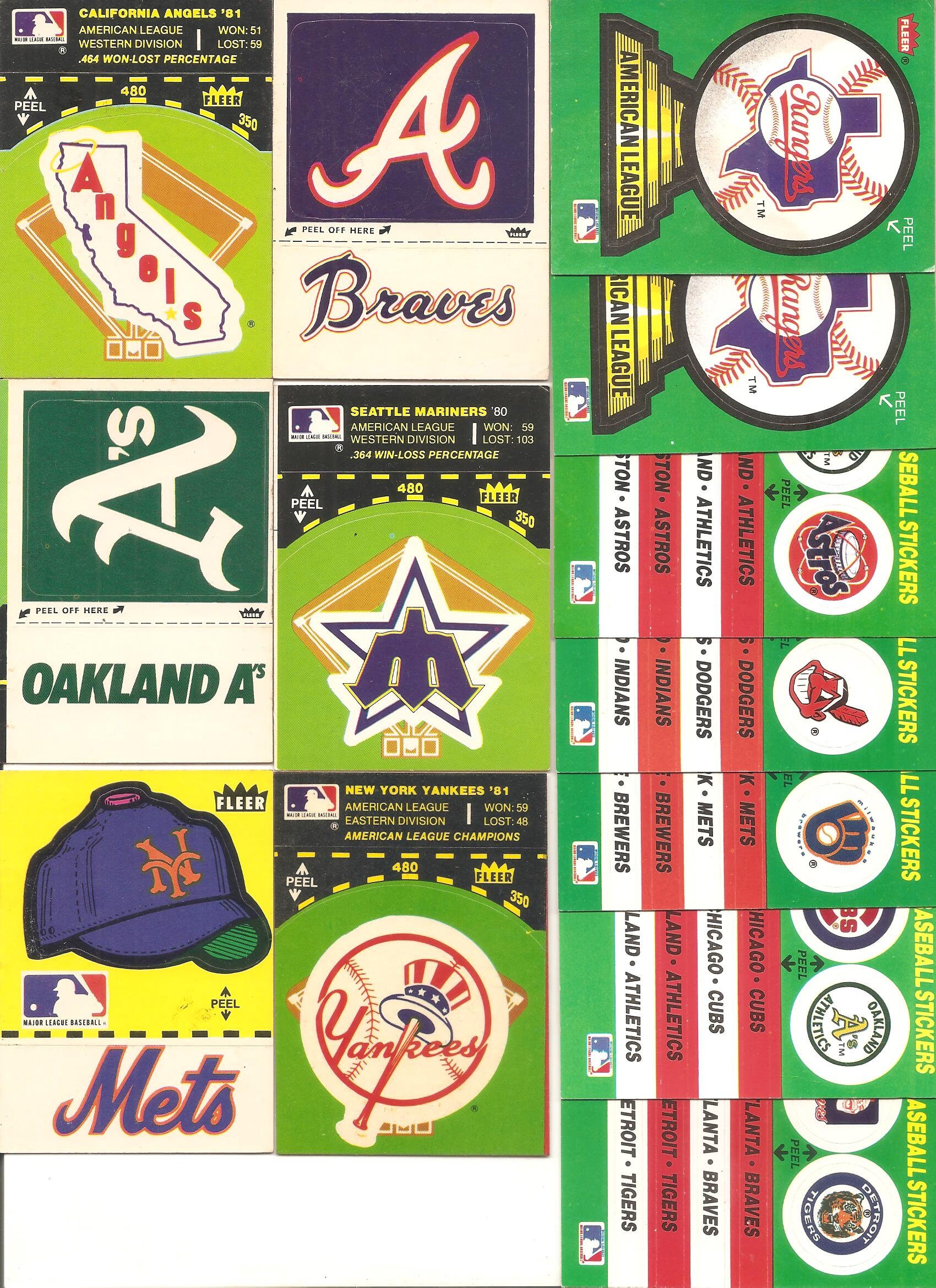 Collectibles VINTAGE 1986 Fleer Atlanta Braves Logo Collectors Team  Stickers Mnt Memorabilia Sports Collectibles