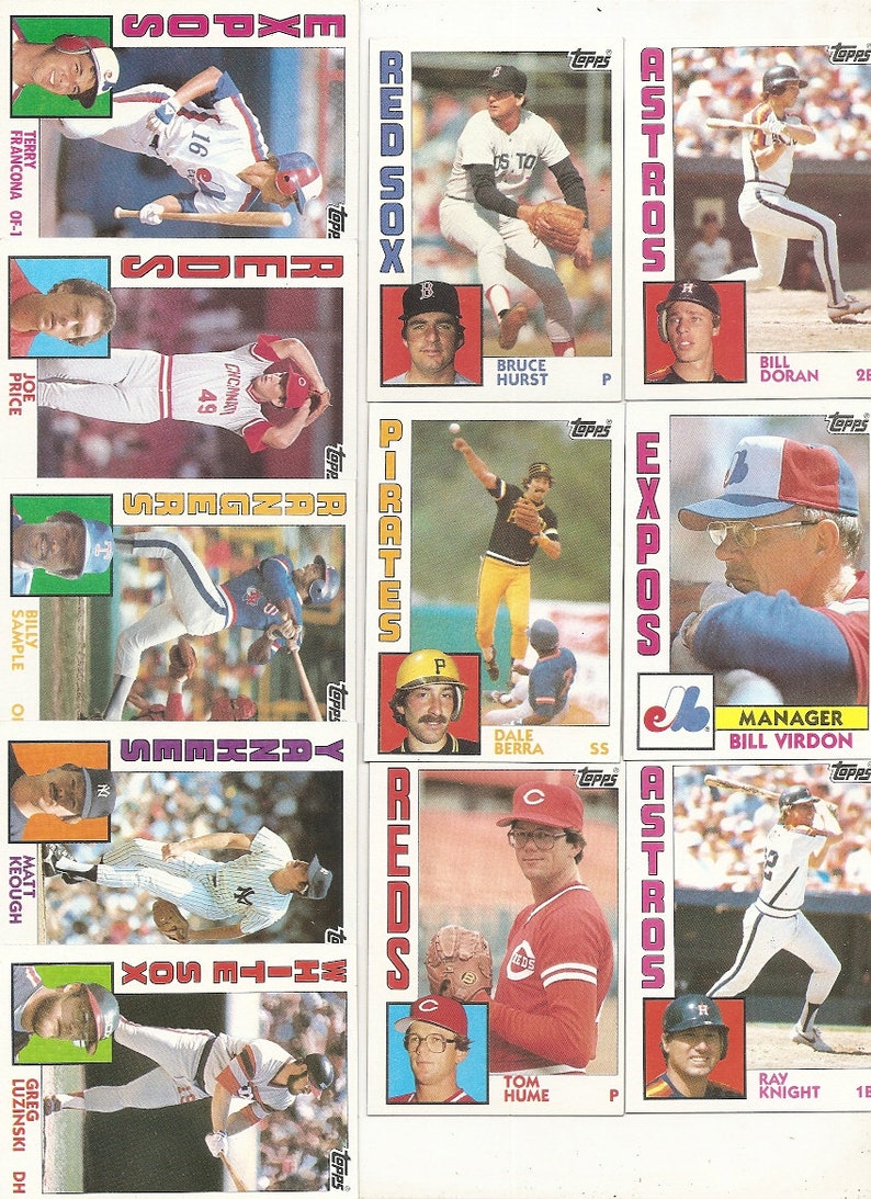 Baseball Picture Cards 98 Old Vintage 1984 TOPPS CHEWING Gum Inc
