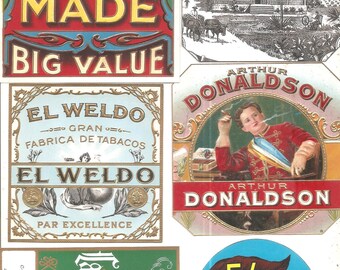 74 Vintage Unused CIGAR BOX  And  TOBACCO Labels
