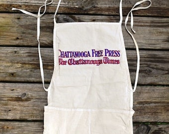 Delantal vintage del periódico Chattanooga Times Free Press